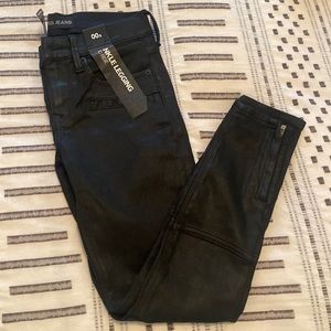 Express coated moto legging jean